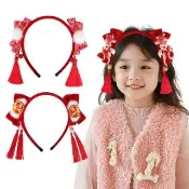 【六分埔禮品】中國風精緻蝴蝶結髮箍-多款任選(春節擺飾過年新年髮飾髮箍柿柿如意)