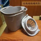建弟工坊 台灣製造 BI5426 玫瑰地拖桶 15公升 附輪子+擰乾器 拖把桶 塑膠水桶 拖把擰乾