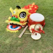 兒童舞獅兒童醒獅玩具幼兒表演道具全套小孩子舞獅頭塑料醒獅