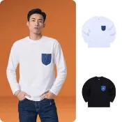 【Lee】男裝 長袖T恤 / 左胸牛仔撞色口袋  共2色 標準版型(LB309004K11 / LB309004K14)