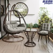 晴曦選品 【輕奢雙人吊籃】吊籃藤椅 搖籃椅 鞦韆椅 網紅吊椅 陽臺吊椅 室內吊椅 藤編工藝 加厚承重 舒適靠墊 陽臺臥室庭院休閒