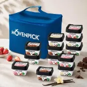 【Movenpick 莫凡彼】100ml冰淇淋12入禮袋組(夢幻香草*4+草莓*4+金典巧克力*4)