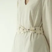 川 衣 WEAR BEING  印度織紋布料寬版 腰帶/頭帶  白