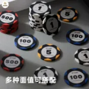 宜悅家居 德州粘土籌碼撲克套裝高端專業無面值麻將棋牌積分代幣 py6264