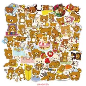【新品】50張入 輕鬆熊 鬆弛熊 Rilakkuma 卡通防水貼紙 行李箱貼紙 機車貼紙 筆電貼紙（2） 汽車車貼 塗鴉