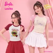 (New Arrival) Barbie™ X Lovito 休閒 Fruit 女士短袖圓領撞色春夏聖誕節元旦週末T恤 TSBLD1PAD002