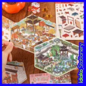idako [喵趣閒閣系列] 3D 微縮 貼紙 造景 春節 古風 手工 手帳 DIY SS239