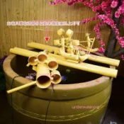 仿竹子流水擺件水循環水車魚池流水器風車無限魚缸過濾器循環系統不含運