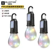 阿嫲的百寶屋 跨境太陽能充電露營燈多功能掛鉤彩色氛圍燈戶外復古野營燈球泡燈{鑫弘-工葉電器}可開發票