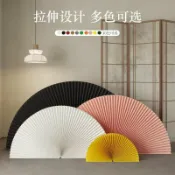 全球選品1館 生活百貨 風設計古典風琴紙扇 場景裝飾百搭背景擺件折疊扇子