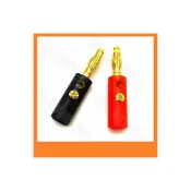 (店+)(鍍金) 十字香蕉插頭 香蕉頭 香蕉插頭 香蕉接頭 燈籠插頭 燈籠接頭 測試插頭 (紅色/黑色) 單個