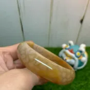 《柴寶殿》215🌸天然珊瑚玉/52圈口/平安鐲/菊花石手鐲