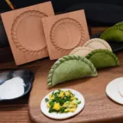 【桃園發貨】木質清明果米餃水餃包子餃子韭菜合子模具手工米粿新款木製模具YPN