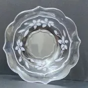 ‼️絕版‼️全新 日本 DECO SOGA 水晶盤 浮雕花碗 水晶碗 水果碗 沙拉碗 碗盤器皿 老物 收藏品 居家擺飾