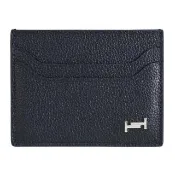 【TOD’S】TODS 金屬雙T LOGO小牛皮信用卡證件名片隨身卡夾(深藍)