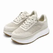 超級牛貨【shoes鞋魔】正品UGG走秀女鞋 26新款厚底增高小個子休閒鞋 飛織透氣時尚繫帶鬆糕鞋 韓版輕量編織運動鞋