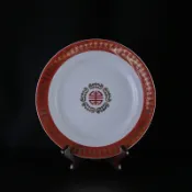 【中式復古】大同瓷器 壽字圖樣 無邊圓盤 8~10吋｜紅邊白瓷壽碗