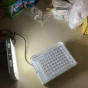 LED高亮度白光照明燈-夜市-露營-50W-70W貨車汽車電動車-電瓶附鱷魚夾-線長240公分-12V24V60V