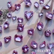 Rainbow Nail K9 美甲異形鑽 紫羅蘭色 混合18顆入 美甲大鑽