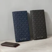 【Ayllon】Michael Kors MK 男生 滿版LOGO 對折掀蓋 長夾 皮夾