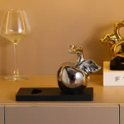 紅酒架擺件 葡萄酒架✨歐式輕奢家居軟裝飾品客廳酒柜玄關高級感藝術蘋果紅酒架擺件 酒櫃置物架 創意酒瓶架子