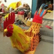 舞龍舞獅道具,大雞子旱船,社火用品人大穿大公雞影視道具-宜小欣優選