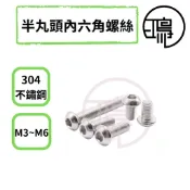 台灣製 不銹鋼半丸頭內六角螺絲 M3 M4 M5 M6 白鐵半丸頭內六角螺絲