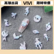 [VIVI]50個裝 美甲 飾品 配件DIY 藍色海洋係列美甲裝飾品混裝螢火蟲夜光美甲配件可愛派大星美甲鑽