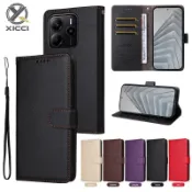 XIAOMI REDMI XICCI 適用於小米紅米 Note 14 14Pro 13 13ProPlus 荔枝紋皮革商