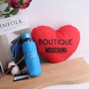【MOSCHINO】愛心小抱枕收納輕量摺疊晴雨傘(三色可選)