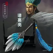✨臺灣有貨/免運✨三國週邊冷兵器諸葛亮羽扇綸巾孔明扇子閤金模型武器金屬擺件
