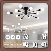 【優選照明】工業風放射吸頂燈｜6燈/8燈/10燈｜客廳/餐廳/房間燈具｜E27可換燈泡