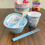 卡通玉桂狗防摔防燙兒童碗家用飯碗宿舍學生碗幼兒園餐盤餐具套裝56AS