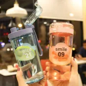 協貿國際日用品生活館 隨手搖搖杯學生直飲塑料杯成人健身清新簡約喝水杯子搖蛋白粉水杯