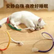🔥台湾热卖/免运🔥貓咪玩具咬咬繩磨牙潔齒耐磨幼貓薄荷解悶靜音玩具逗貓棒不爛繩