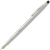 【UZ鋼筆文具】CROSS 高仕 Classic Century世紀系列亮鉻白夾鋼筆-F尖(AT0086-74)