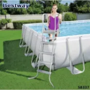 💮Bestway游泳池扶梯雙面扶梯泳池爬梯水池梯子84m 107m 132m