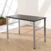 【BuyJM】環保低甲醛彷馬鞍皮面120公分穩重型工作桌/電腦桌二色可選/附電線孔