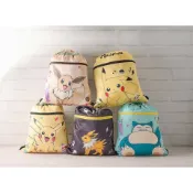 正版 7-11 Pokémon 寶可夢束口後背袋 束口袋 束口後背包 皮卡丘 伊布 雷伊布 卡比獸  知日文具精品