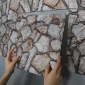 【小葵推薦】復古文化石紋貼 3D立體壁貼 仿磚貼 泡沫棉壁紙 客廳房間裝飾 自黏壁紙 廚房壁貼 工業風磚紋背景墻30X3