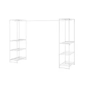 【IKEA 宜家家居】JOSTEIN 層架組連晾衣桿，室內/戶外用/網狀 白色，61x166/270x180 公分