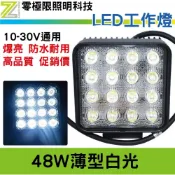 (店+)2025年新版 台灣晶片 高亮度 48W 方型 高品質薄款 防水耐用 LED工作燈 霧燈 車用探照燈 農機燈 照輪燈