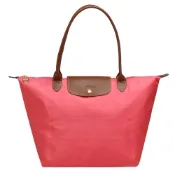 LONGCHAMP 摺疊長提把尼龍水餃包(大-蜜桃粉)