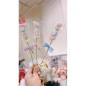 小花棉花糖5入串 單隻\活動 畢業 生日 派對 幼稚園 分享 工商 開幕 婚禮小物 喜糖 二次進場 送客 桌上禮 棉花糖