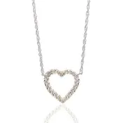 (近新品) Tiffany&Co. 蒂芙尼 18K黃金雙色復古愛心925純銀長版項鍊