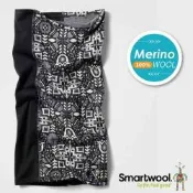 【SmartWool】Thermal 美麗諾羊毛撞色長頸套(merino).保暖頭巾.圍巾.圍脖.口罩.面罩/ SW016768-P94 黑色花卉