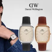 Daniel Wellington DW 皮帶款-32x36.3mm Marlon系列 復古經典軟墊形手錶(DW00100813/DW00100816任選)