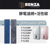 適用 Panasoni 國際牌 F-Y12CW F-Y16CW F-Y12EM 空氣清淨除濕機 靜電濾網+活性碳濾網