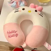 🔥KT貓 毛絨玩偶 生日禮物 helloKitty貓u型枕少女心飛機旅行護枕助眠睡枕毛絨玩具凱蒂貓 玩具公仔 汽車抱枕