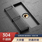 『哆啦A夢百寶袋』👀下殺槍灰色304不鏽鋼長條地漏全銅防臭芯大排量衛生間淋浴長方形地漏